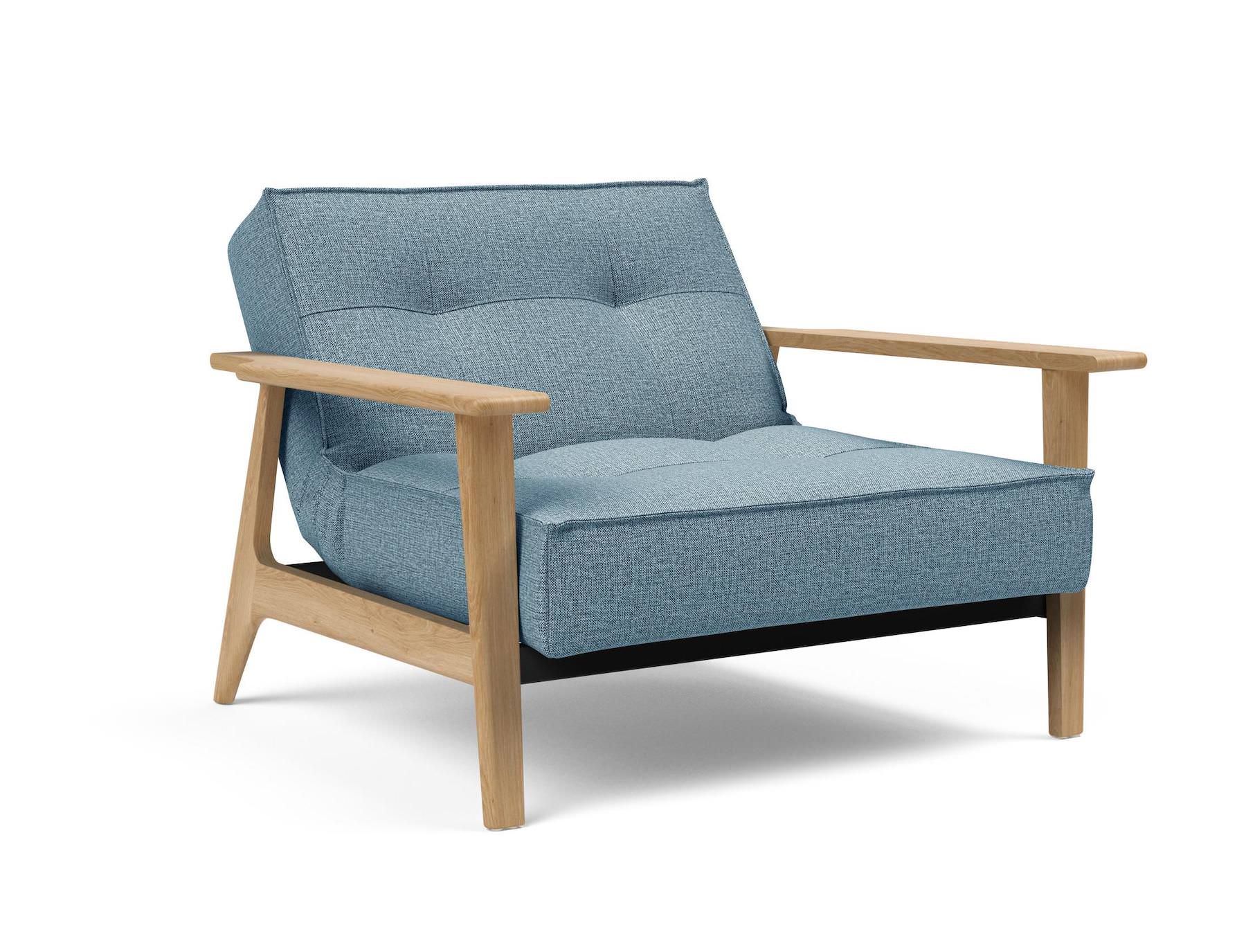 Poltrona design scandinavo in tessuto o velluto SplitBack Frej - 525 Mixed Dance Light Blue