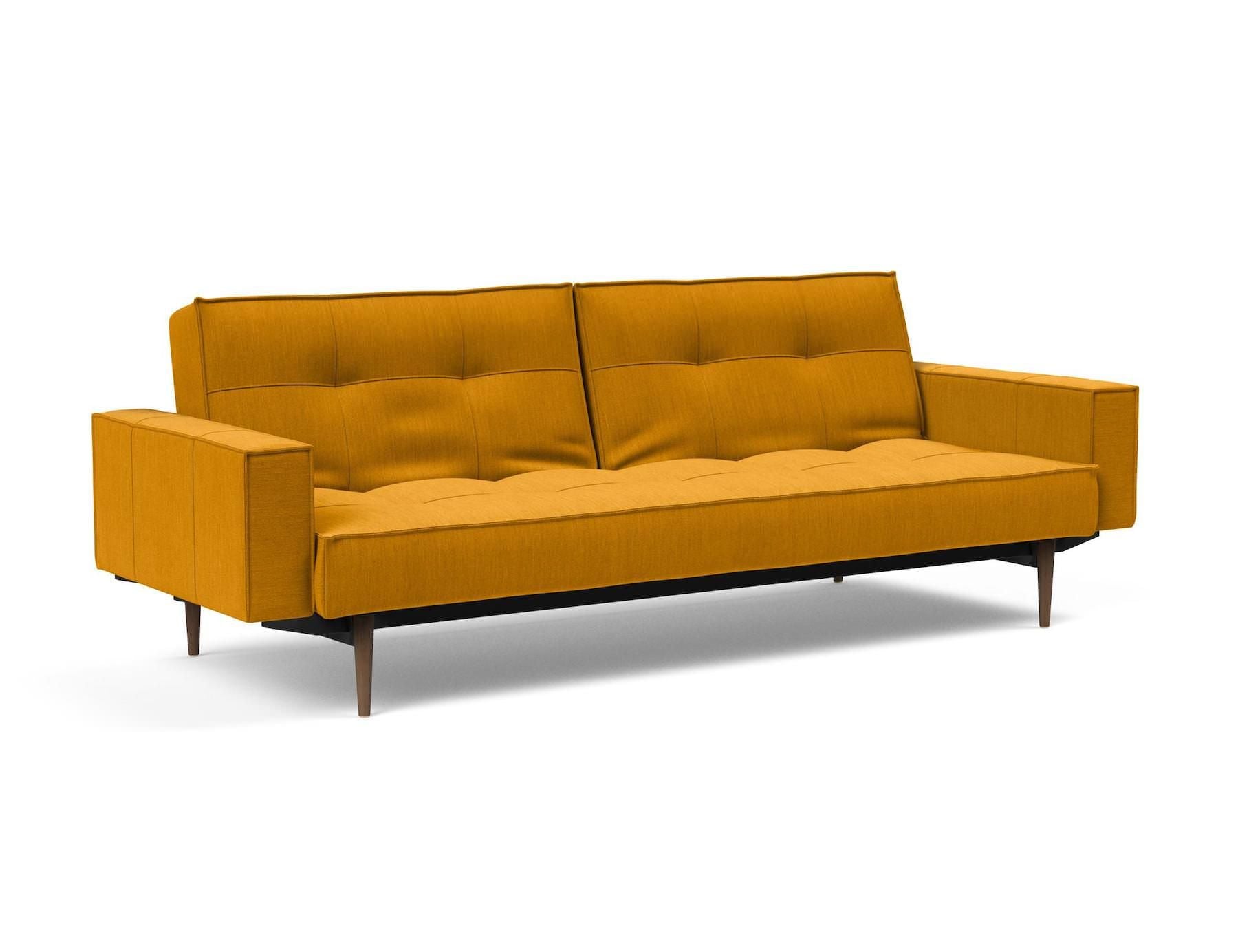 Divano letto una piazza e mezza con braccioli e materasso a molle Splitback -  507 Elegance Burned Curry