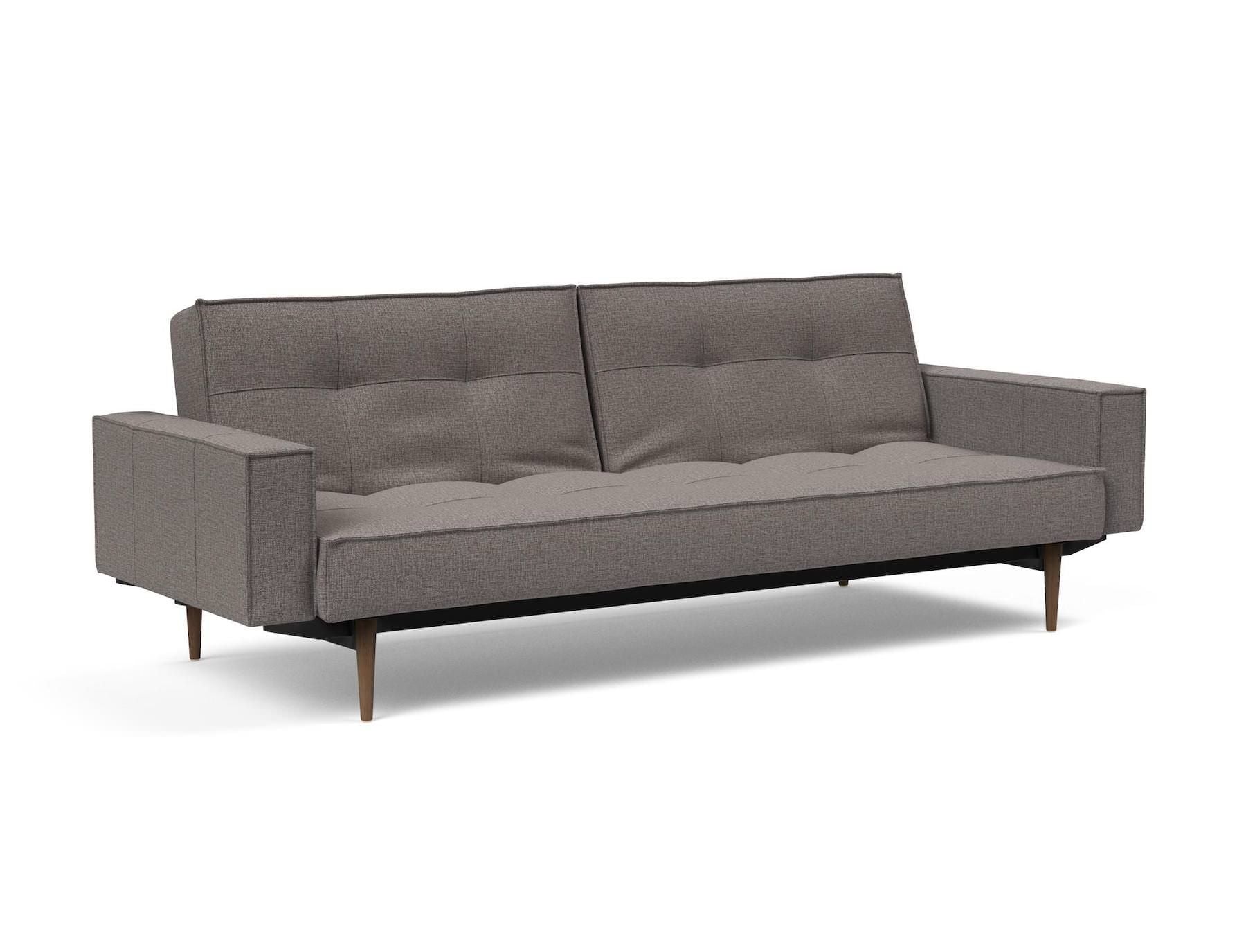 Divano letto una piazza e mezza con braccioli e materasso a molle Splitback - 521 Mixed Dance Grey