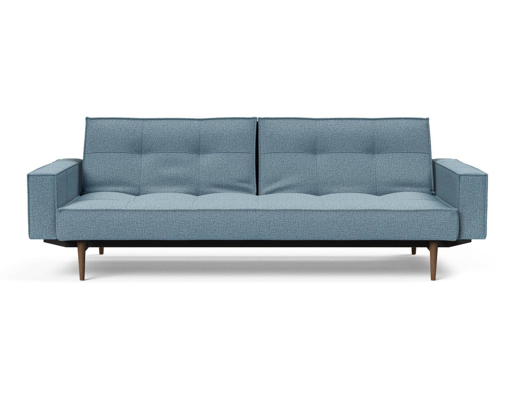 Divano letto una piazza e mezza con braccioli e materasso a molle Splitback -  525 Mixed Dance Light Blue