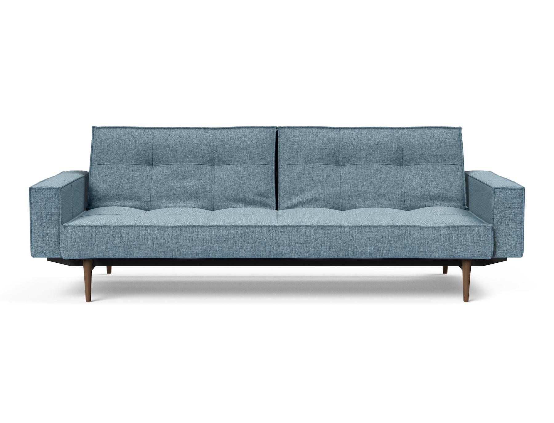 Divano letto una piazza e mezza con braccioli e materasso a molle Splitback -  525 Mixed Dance Light Blue