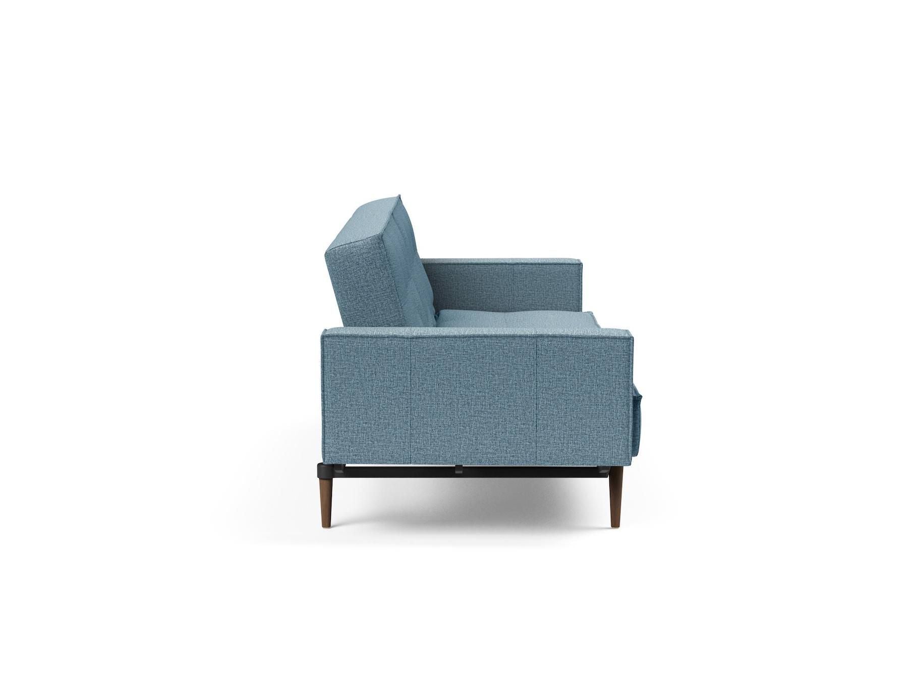 Divano letto una piazza e mezza con braccioli e materasso a molle Splitback -  525 Mixed Dance Light Blue