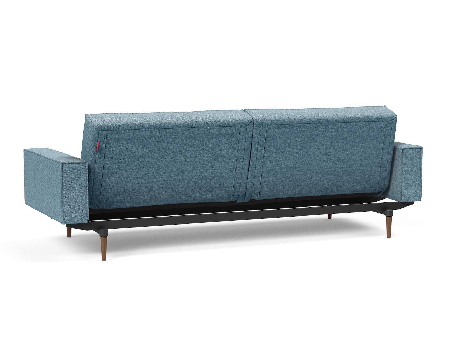 Divano letto una piazza e mezza con braccioli e materasso a molle Splitback -  525 Mixed Dance Light Blue