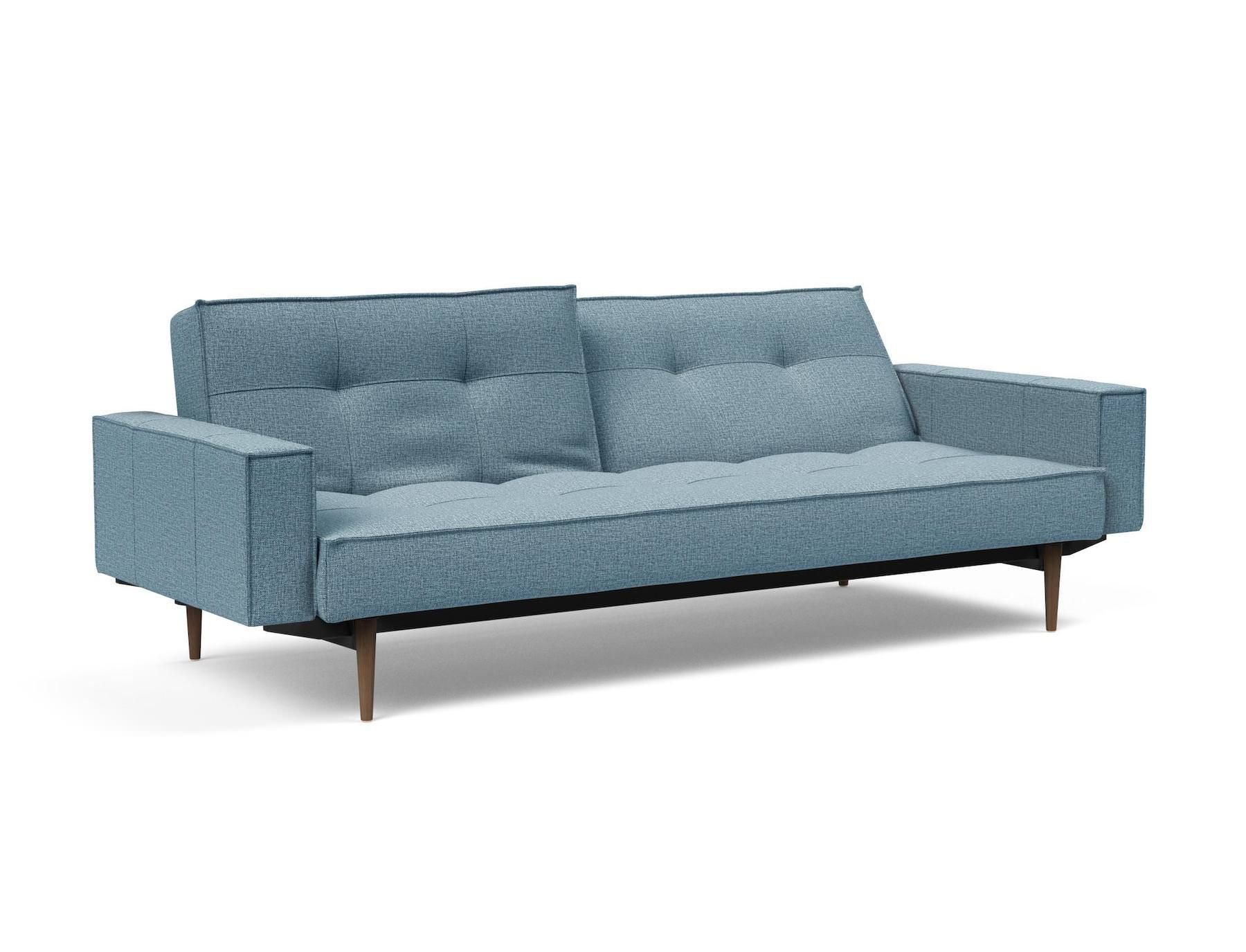 Divano letto una piazza e mezza con braccioli e materasso a molle Splitback -  525 Mixed Dance Light Blue