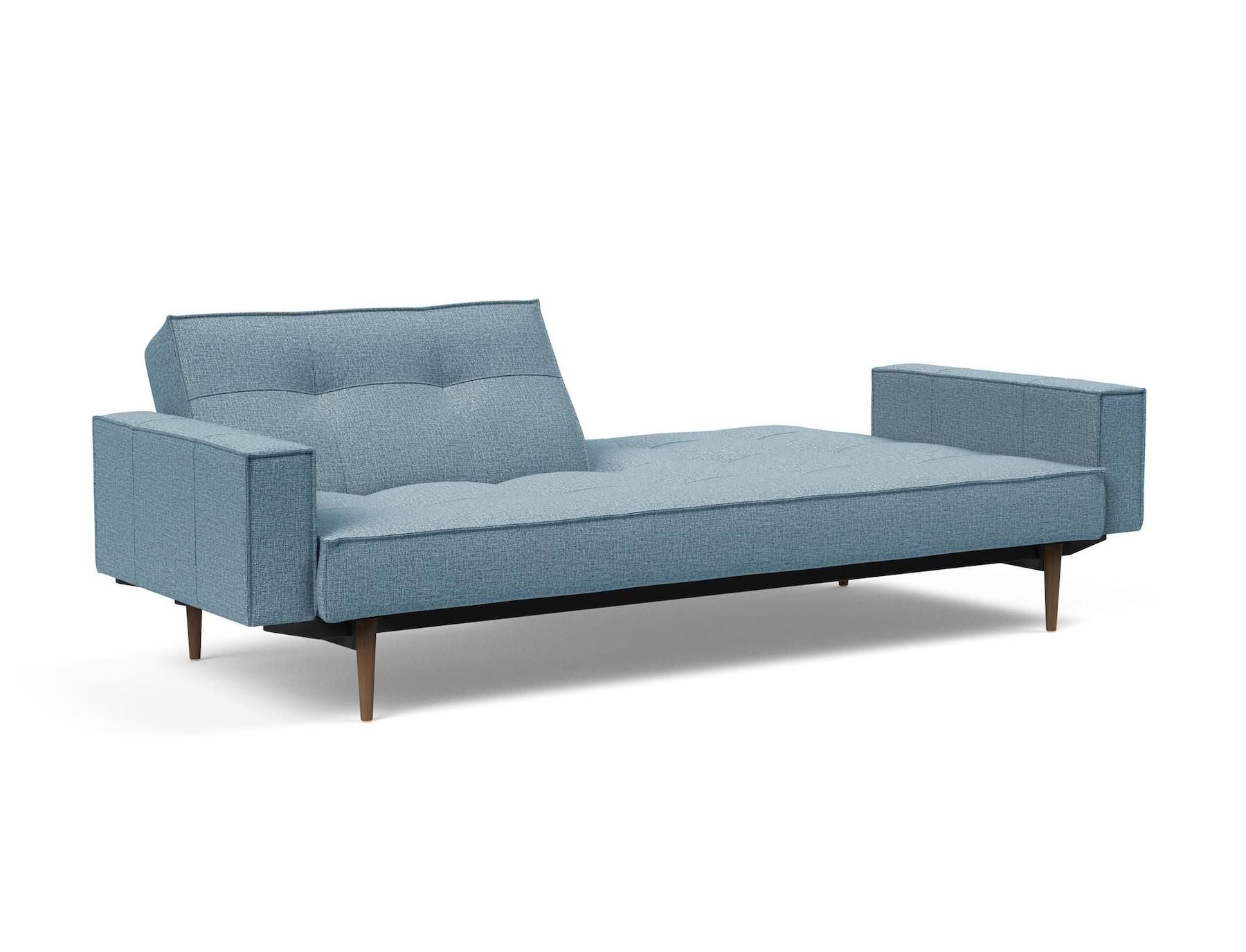 Divano letto una piazza e mezza con braccioli e materasso a molle Splitback -  525 Mixed Dance Light Blue