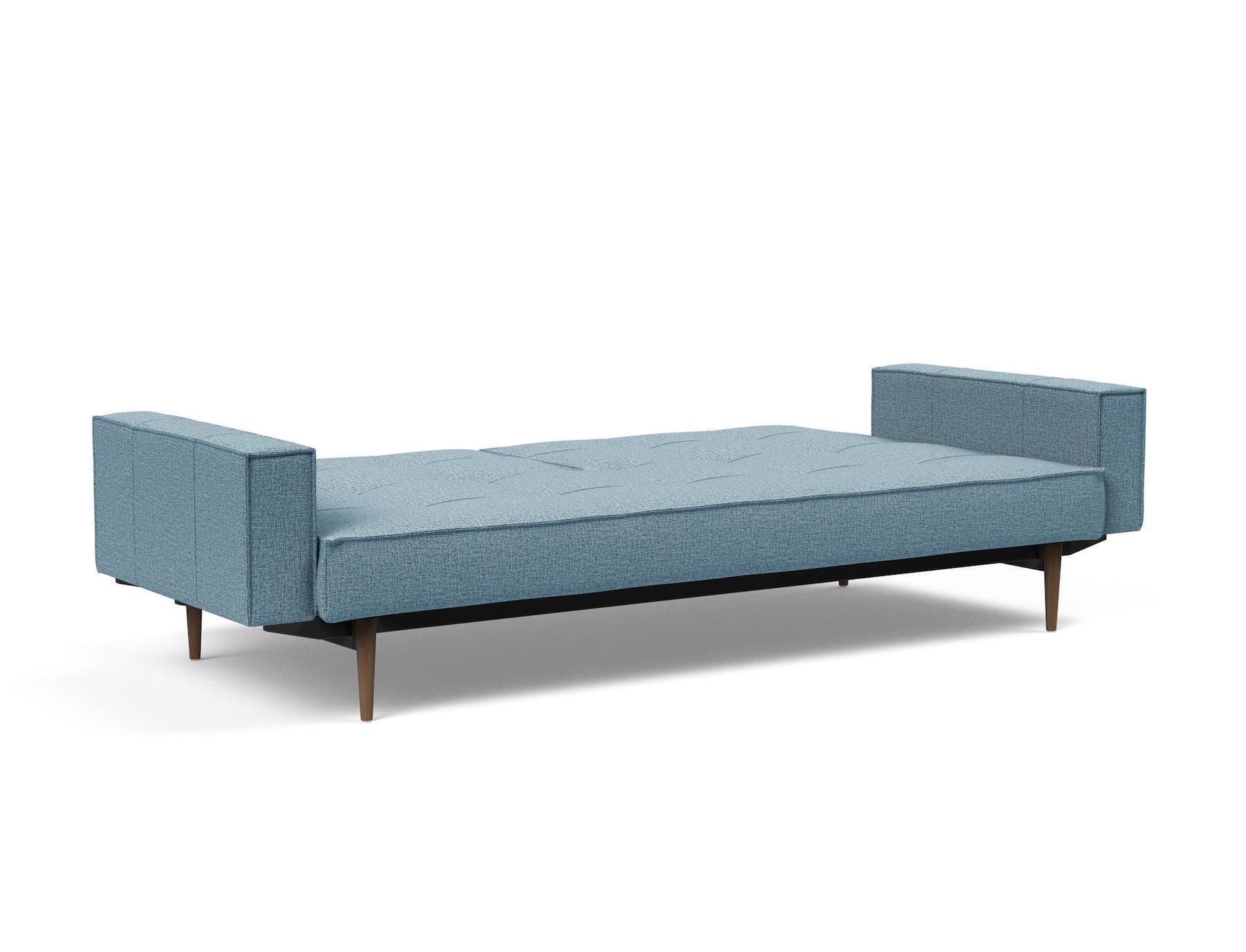 Divano letto una piazza e mezza con braccioli e materasso a molle Splitback -  525 Mixed Dance Light Blue