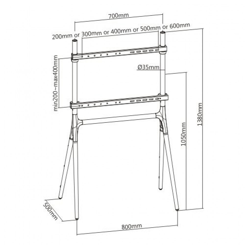 Supporto TV da terra da 49 a 70 pollici Rayner