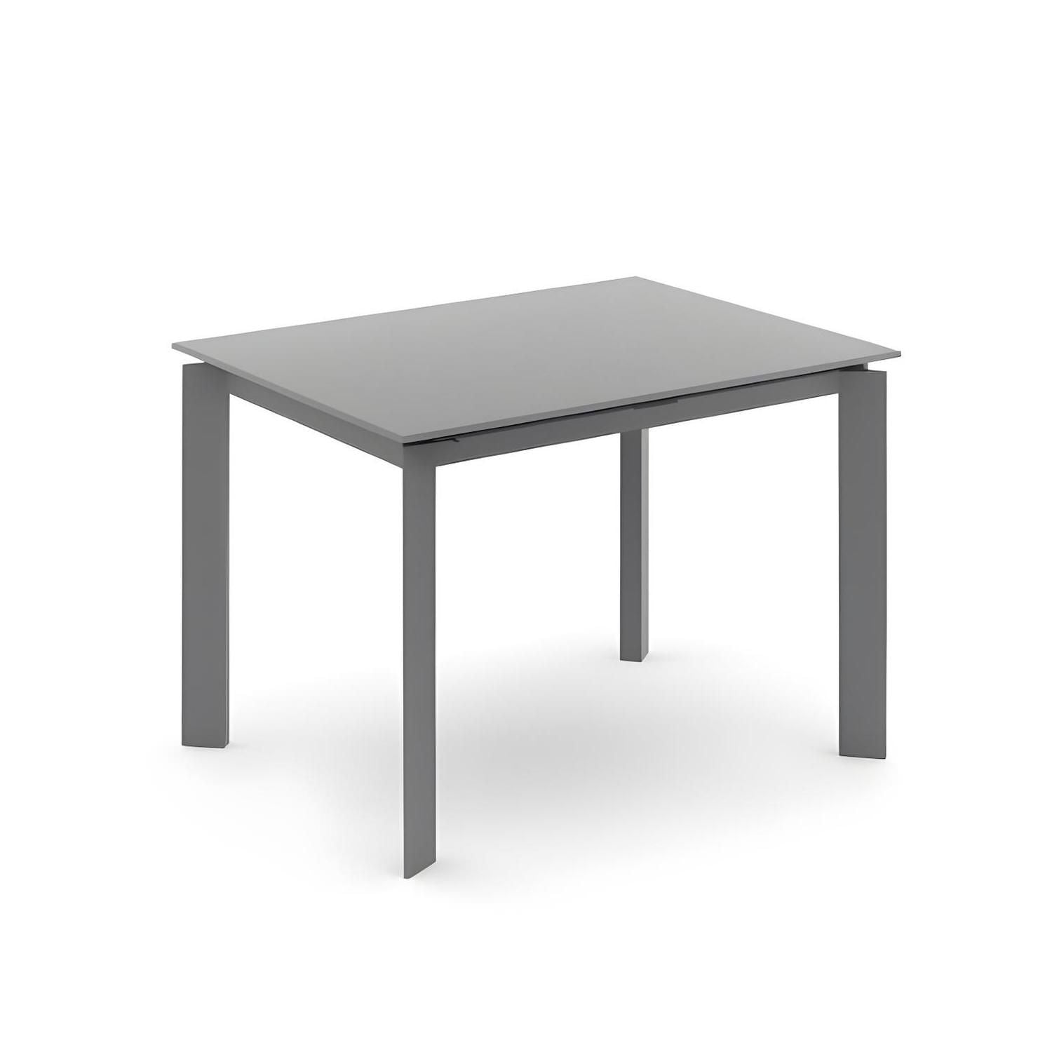 Tavolo allungabile Lumis in vetro e metallo 120-170 cm | Grigio