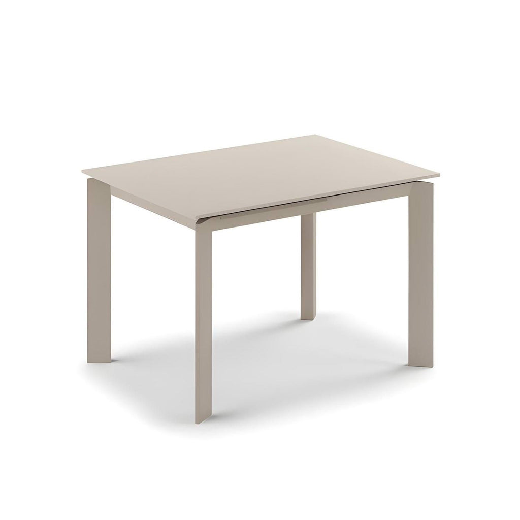 Tavolo allungabile Lumis in vetro e metallo 120-170 cm | Tortora