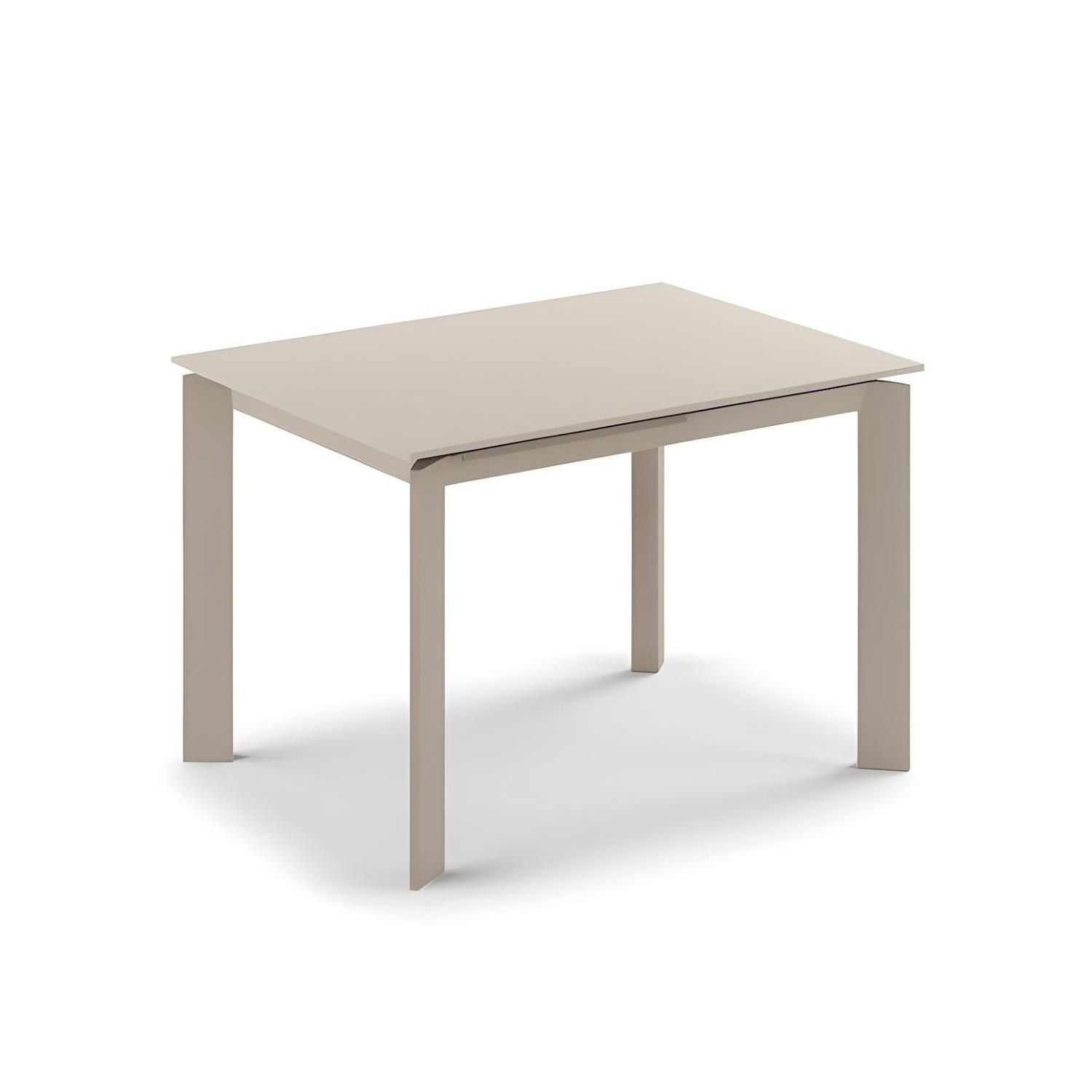 Tavolo allungabile Lumis in vetro e metallo 120-170 cm | Tortora