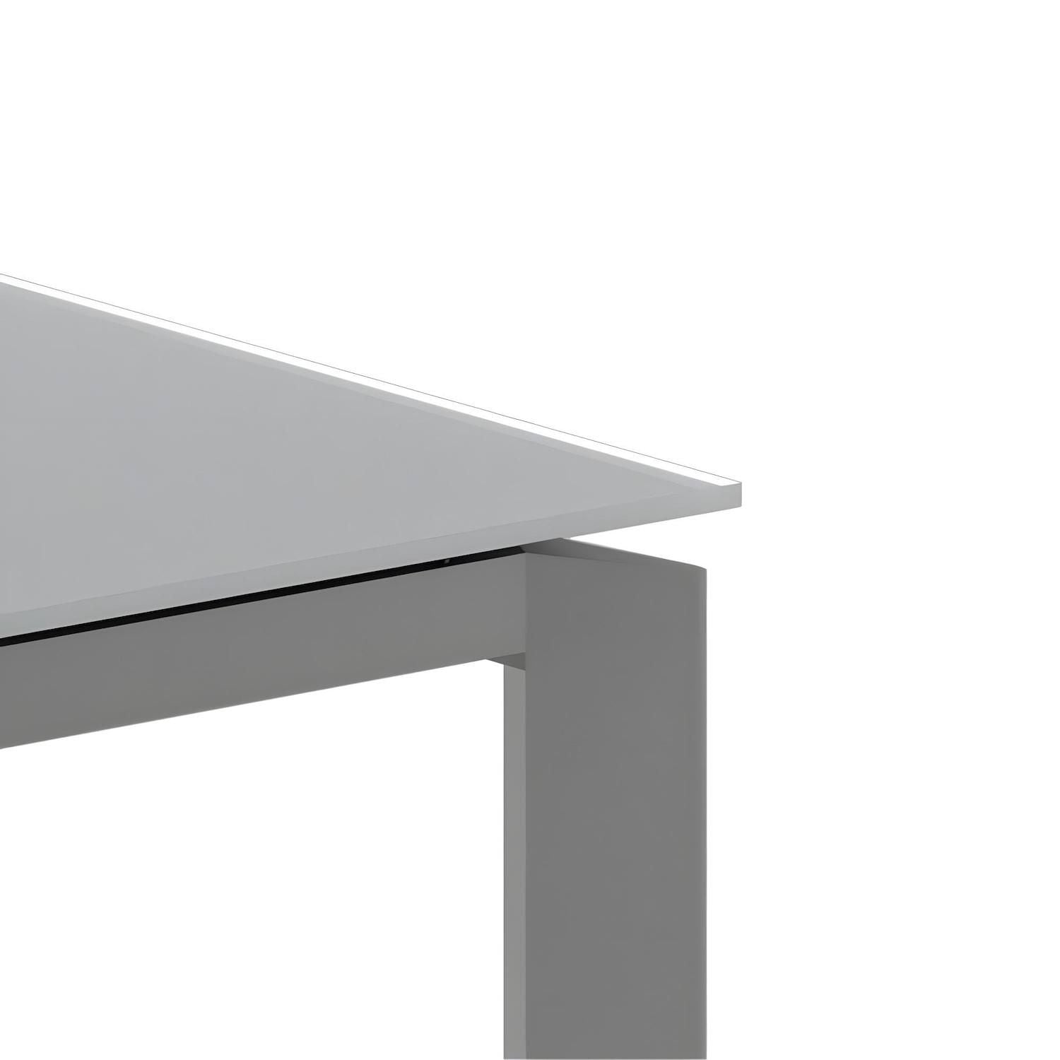 Tavolo allungabile Lumis in vetro e metallo 120-170 cm | Grigio