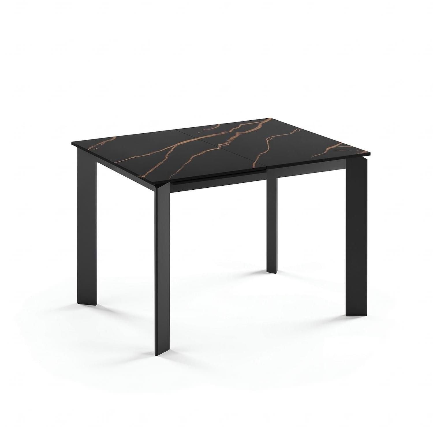 Tavolo allungabile Lumis Marble in ceramica e metallo 120-170 cm - Nero