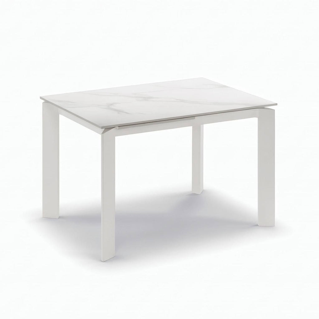 Tavolo allungabile Lumis Marble in ceramica e metallo 120-170 cm - Bianco