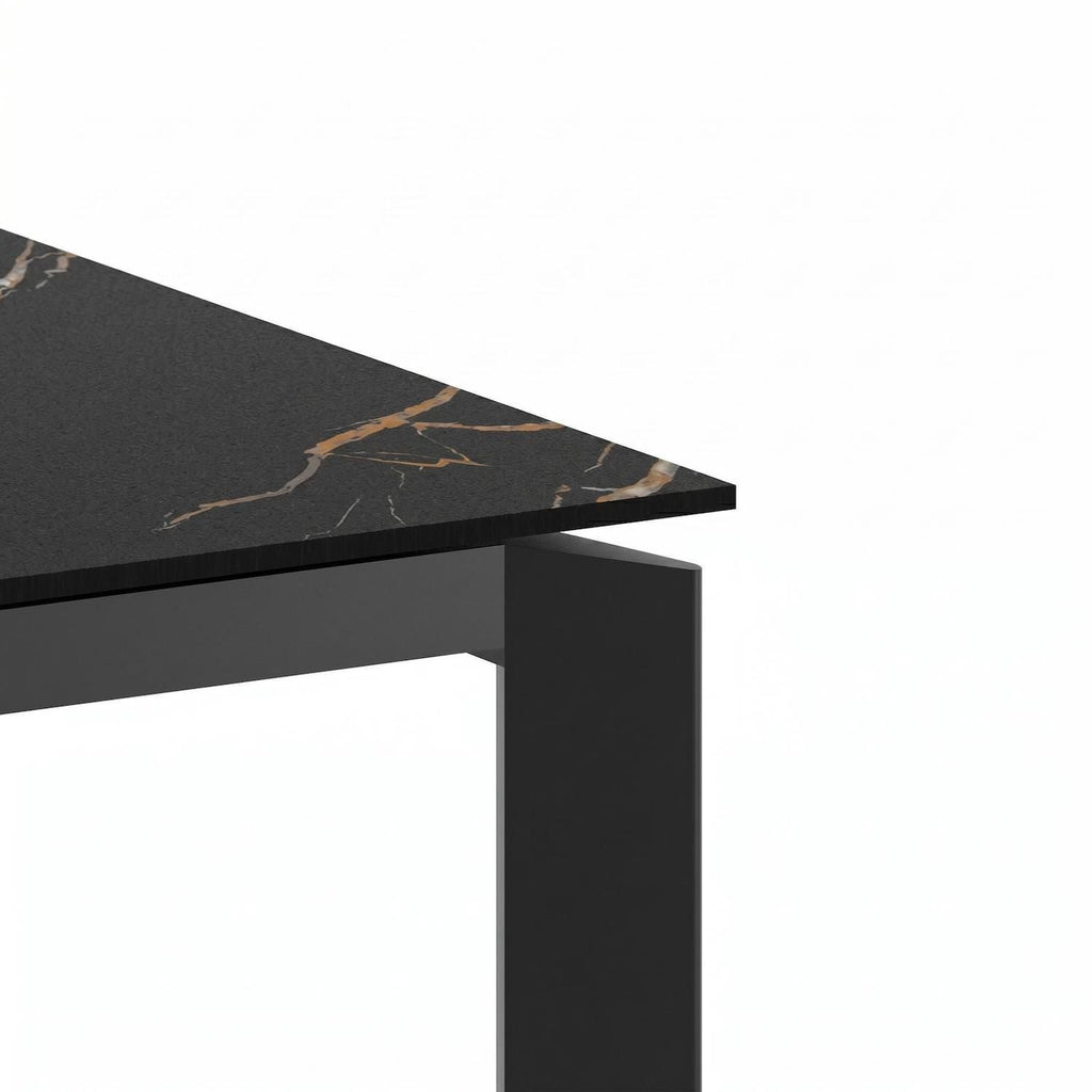 Tavolo allungabile Lumis Marble in ceramica e metallo 120-170 cm - Nero