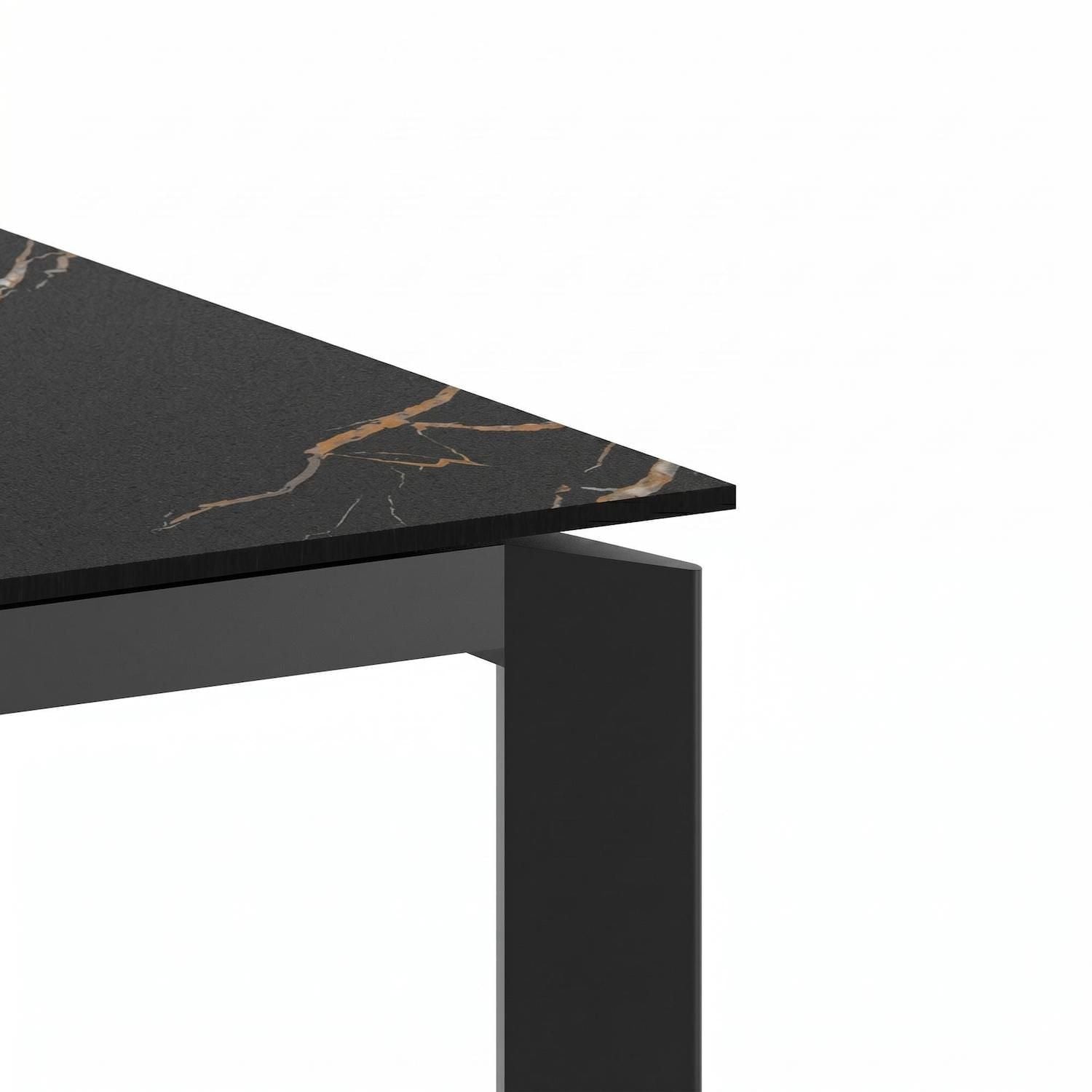 Tavolo allungabile Lumis Marble in ceramica e metallo 120-170 cm - Nero