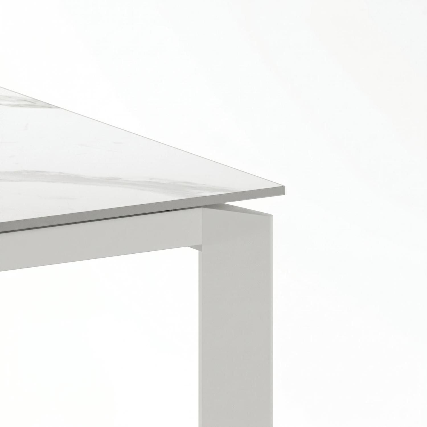 Tavolo allungabile Lumis Marble in ceramica e metallo 120-170 cm - Bianco