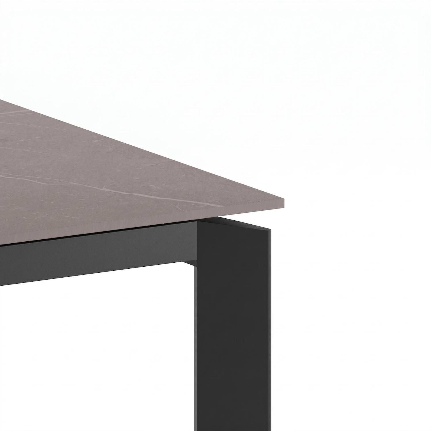 Tavolo allungabile Lumis Marble in ceramica e metallo 120-170 cm - Grigio