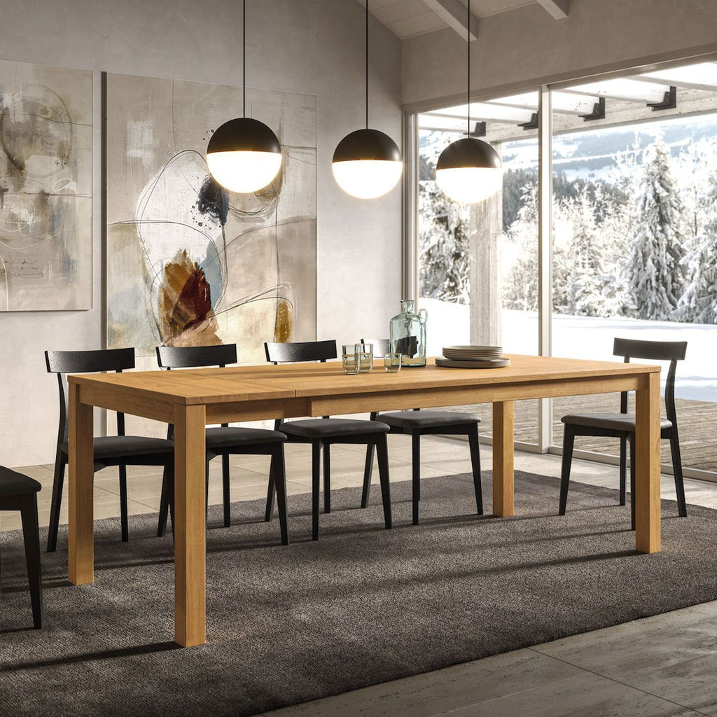 Tavolo allungabile in legno massello di rovere Valdor