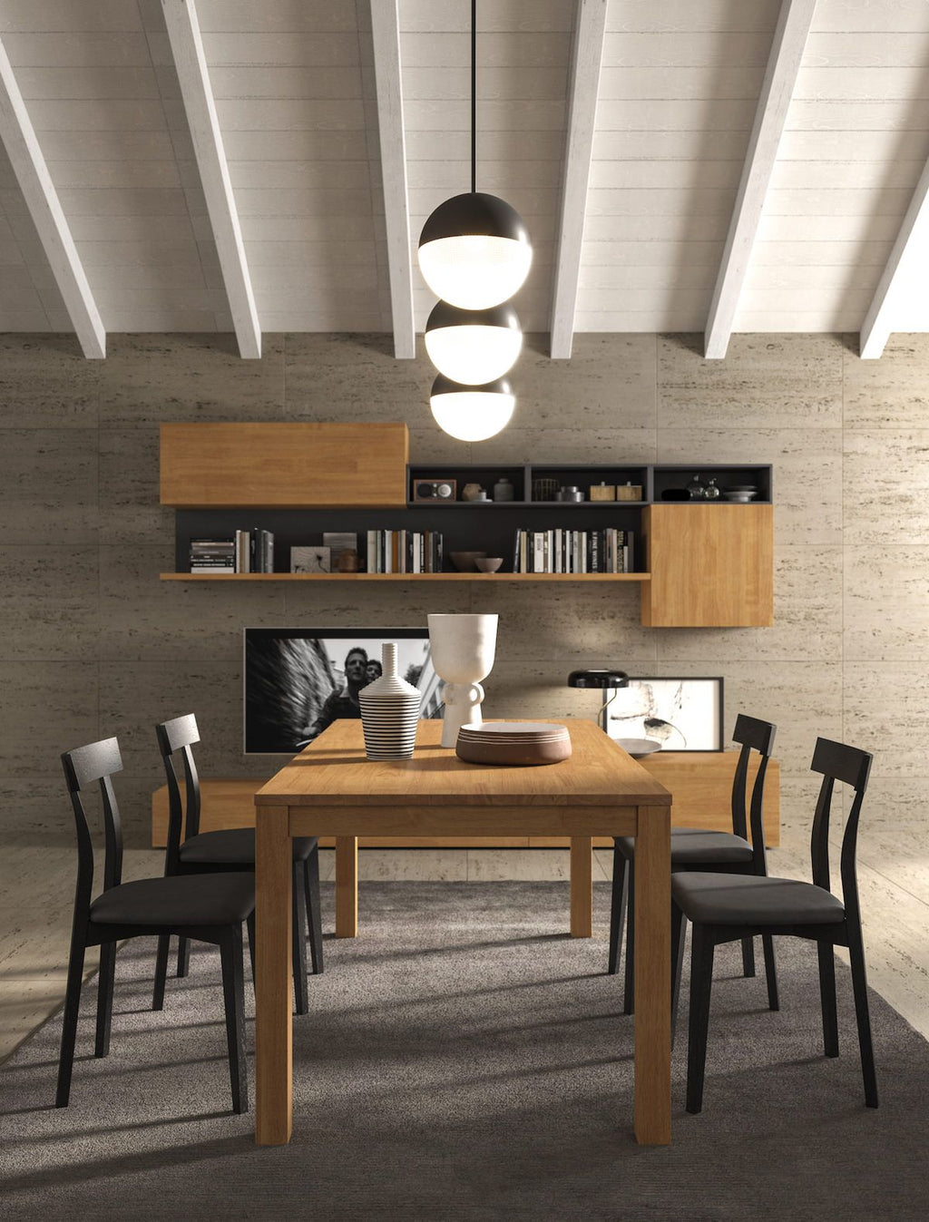 Tavolo allungabile in legno massello di rovere Valdor