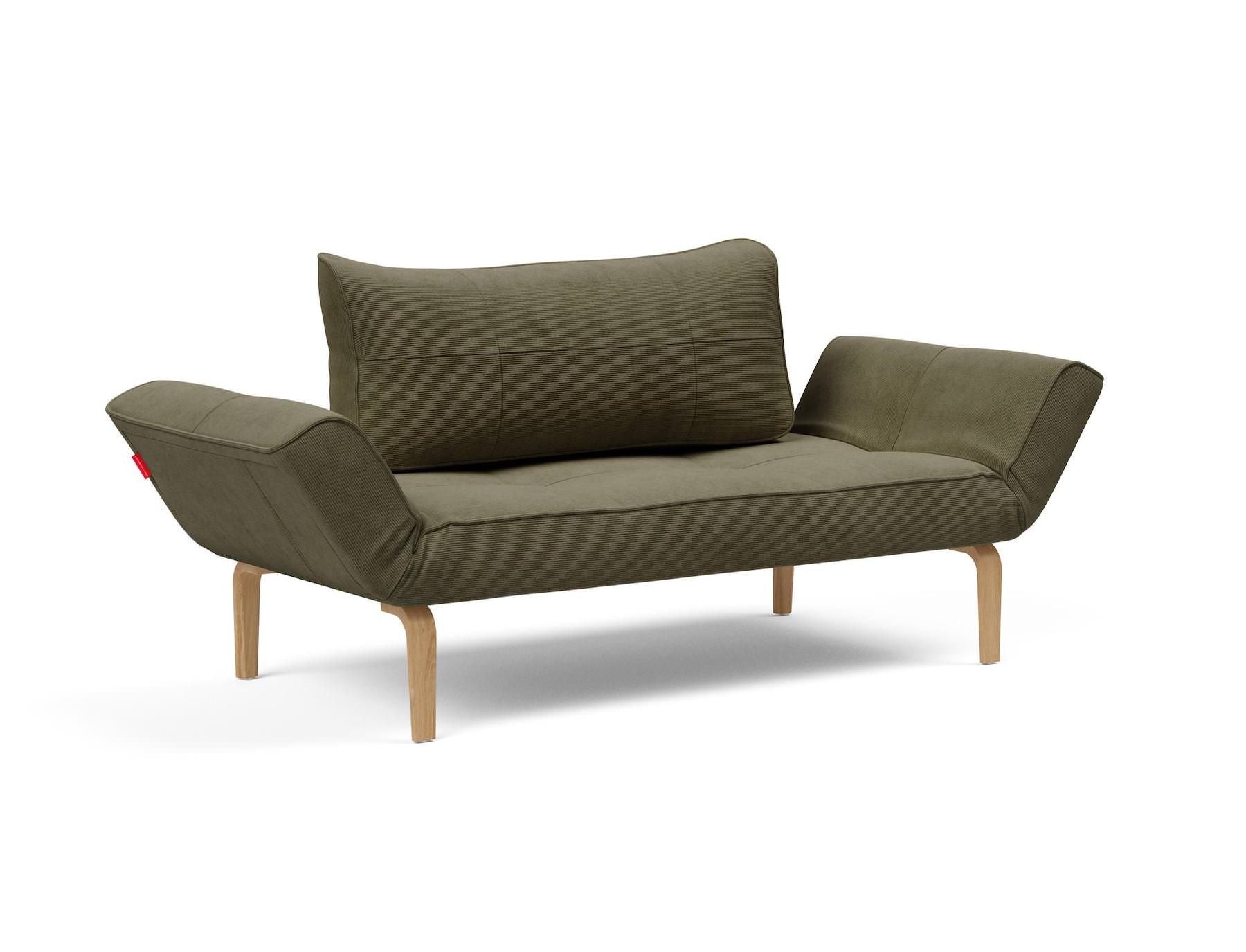 Divano letto singolo Zeal - Bow Legs - 316 Cordufine Pine Green