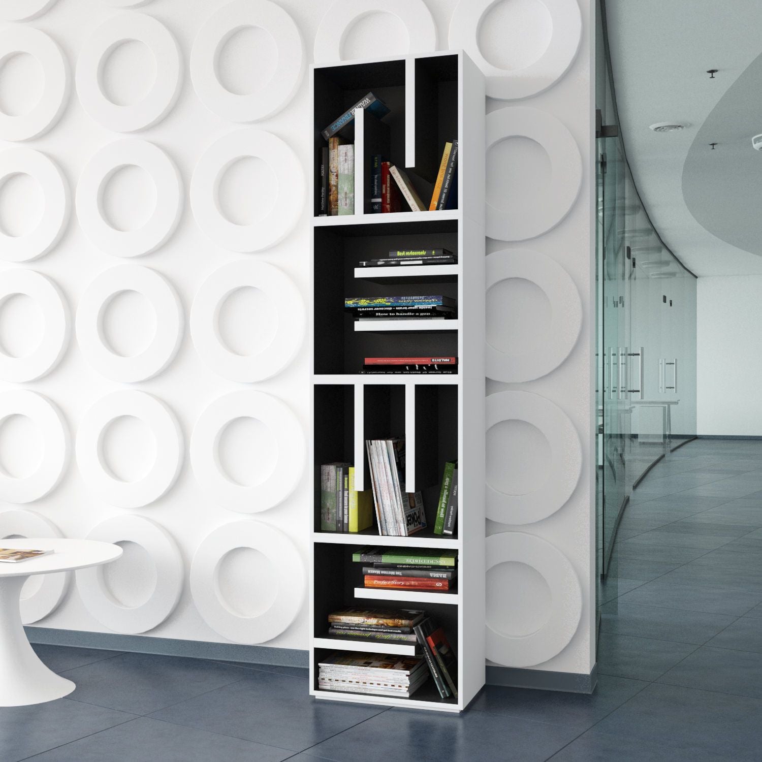 Libreria a colonna componibile con cubi ABC NEWS