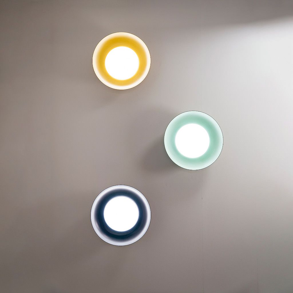 Plafoniera a LED da soffitto Chapeau di Team Italia - Oro Blu Salvia