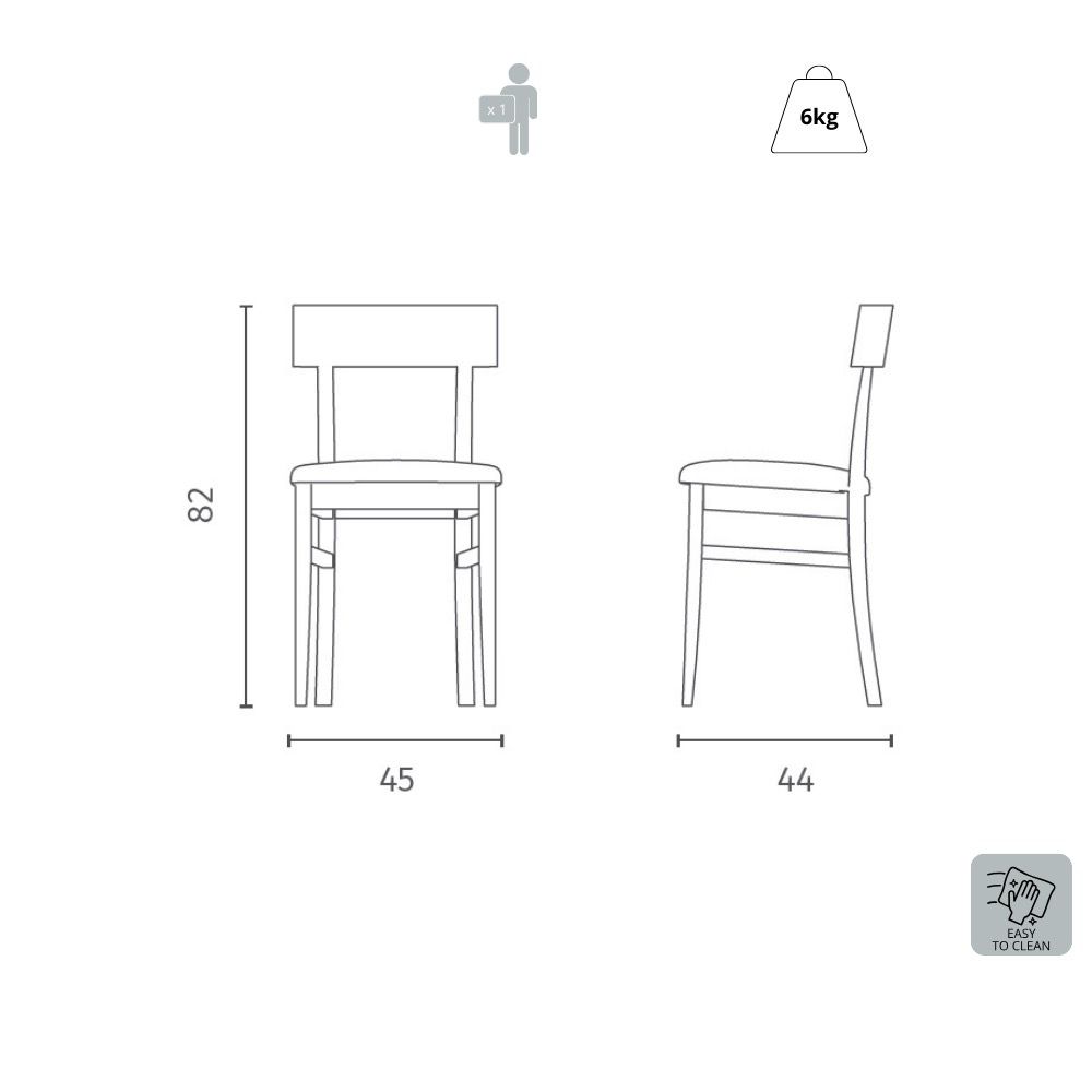 Coppia sedie in legno laccato e similpelle Velya | Valora Modern