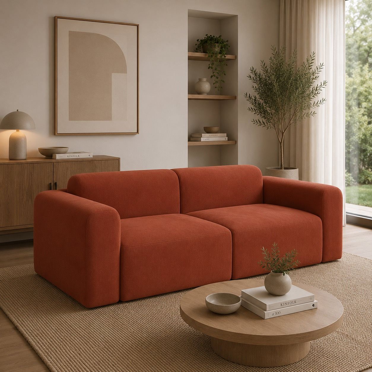 Divano design moderno Rund B2L - Argus 581 Rust