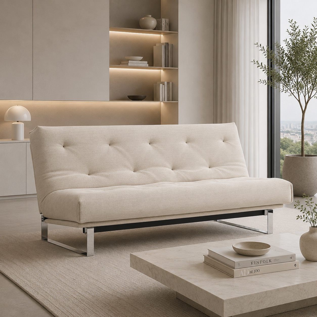 Divano letto matrimoniale uso quotidiano Minimum - 612 Blida, Sand 