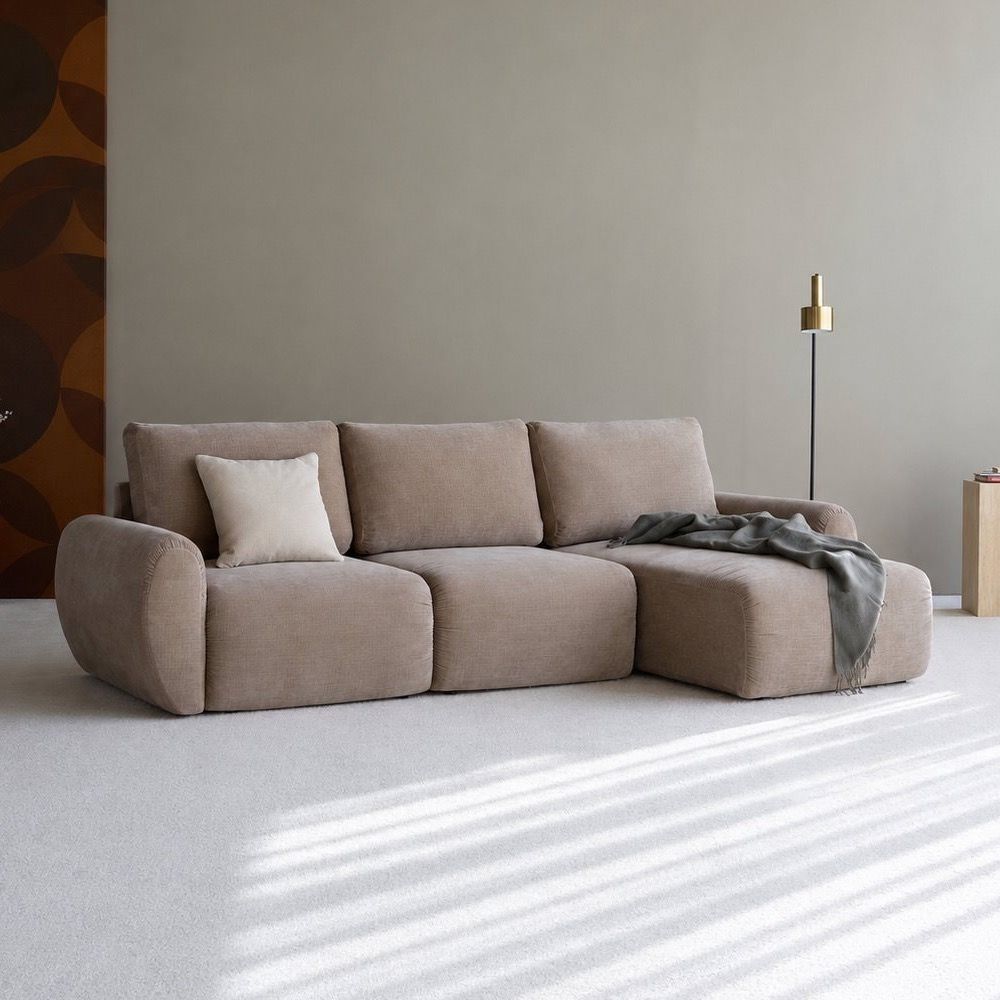 Divano letto matrimoniale con penisola Norum Curve Chaise - 417 Esina Mocha