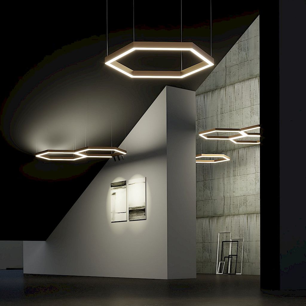 Lampadario a sospensione a LED Esagon di Team Italia