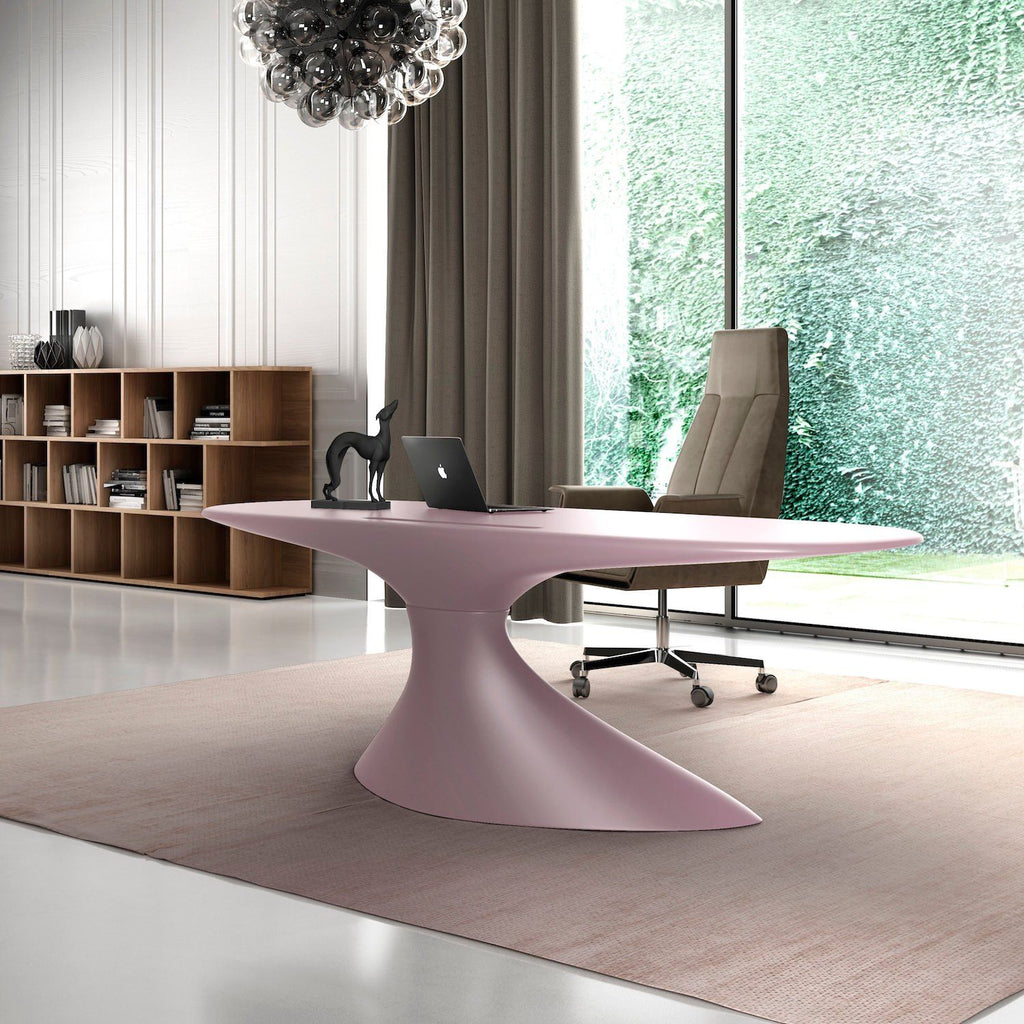 Novar | Scrivania di Design in Vetroresina Made in Italy - Rosa Timido