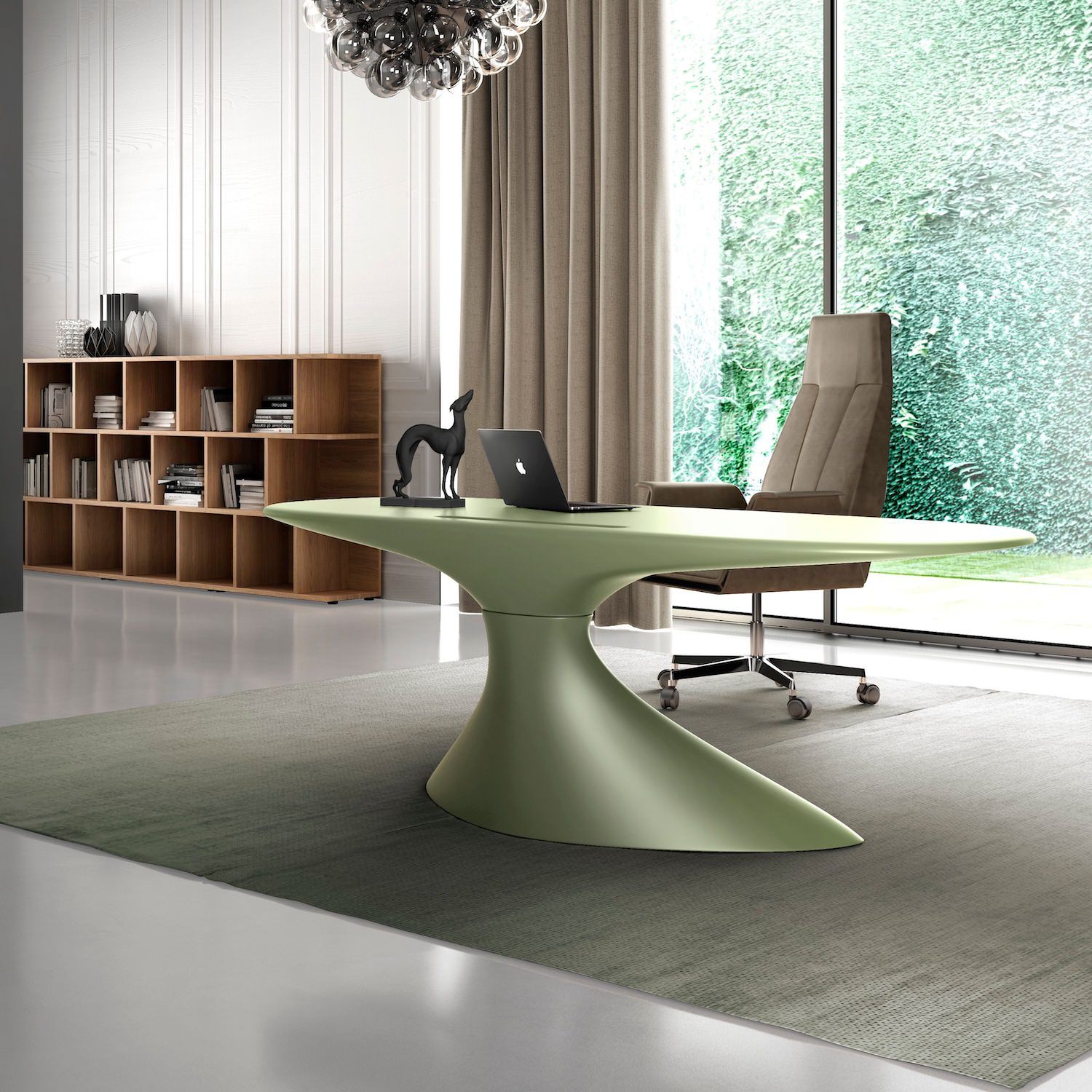 Novar | Scrivania di Design in Vetroresina Made in Italy - Verde Fresco