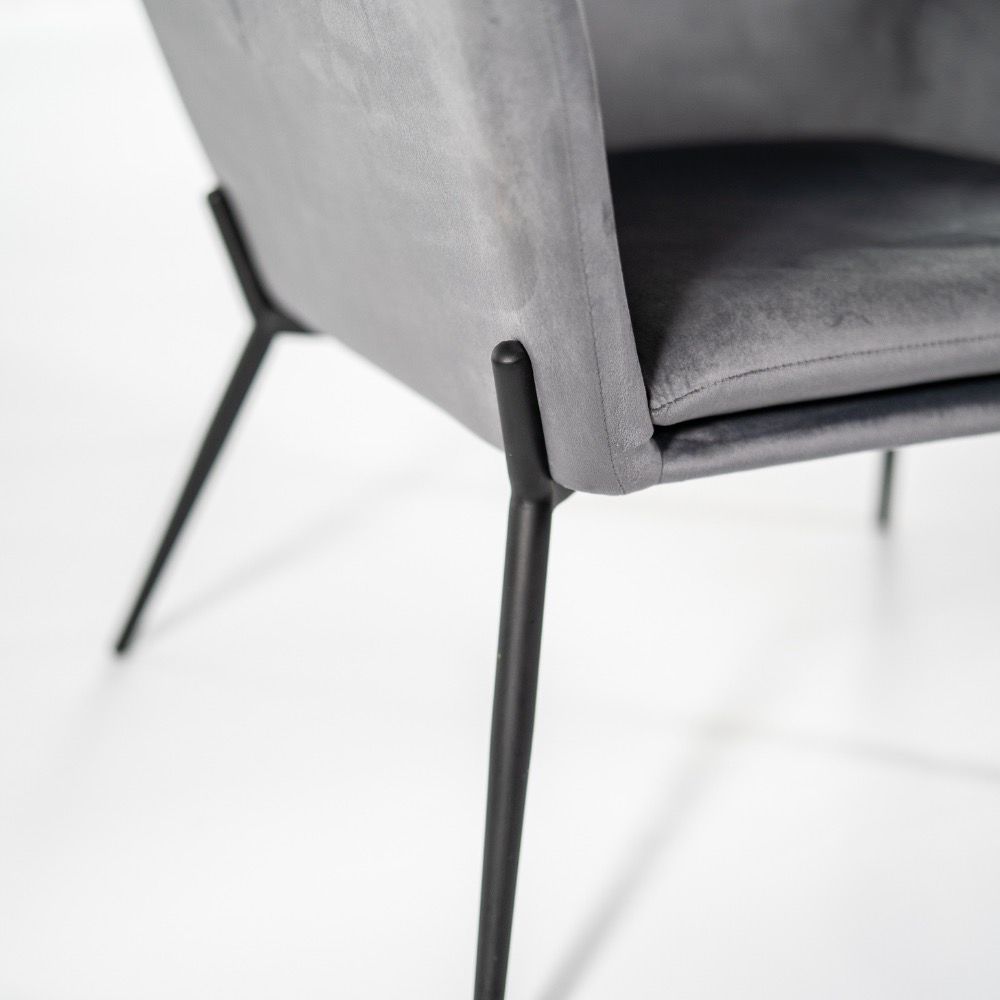 Poltroncina Mira in Velluto | Poltrona Moderna per Salotto e Camera - Antracite