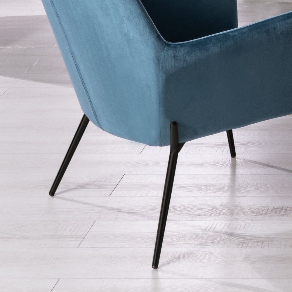 Poltroncina Mira in Velluto | Poltrona Moderna per Salotto e Camera - Blu
