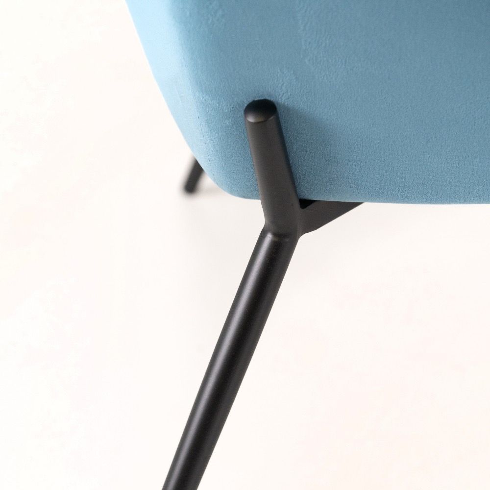 Poltroncina Mira in Velluto | Poltrona Moderna per Salotto e Camera - Blu