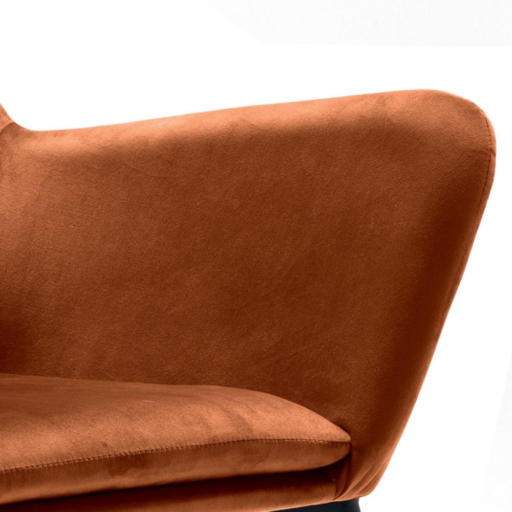 Poltroncina Mira in Velluto | Poltrona Moderna per Salotto e Camera - Caramello