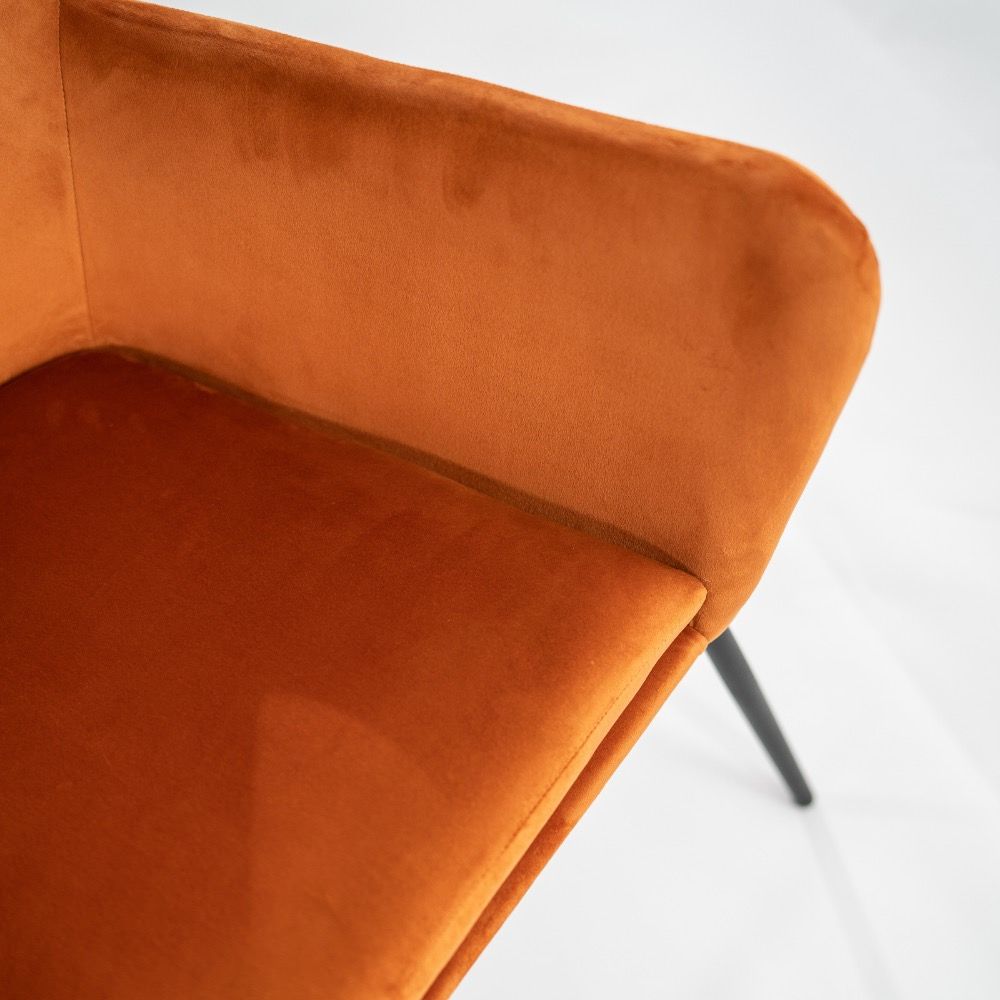 Poltroncina Mira in Velluto | Poltrona Moderna per Salotto e Camera - Caramello