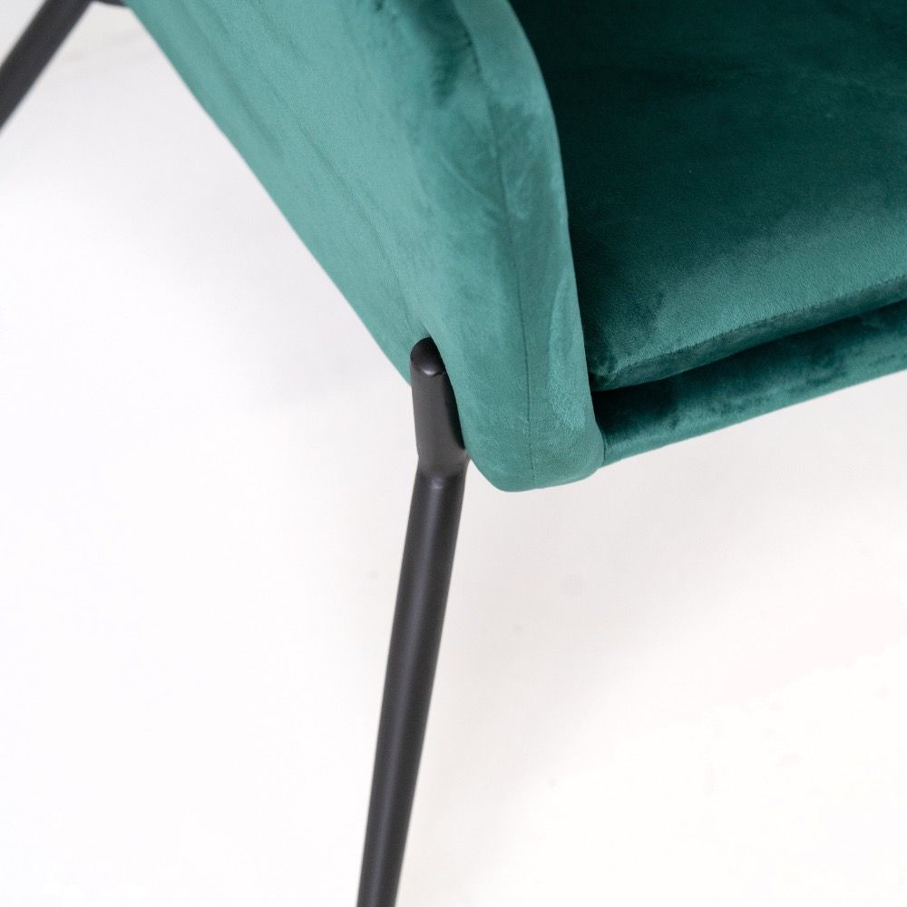 Poltroncina Mira in Velluto | Poltrona Moderna per Salotto e Camera - Verde