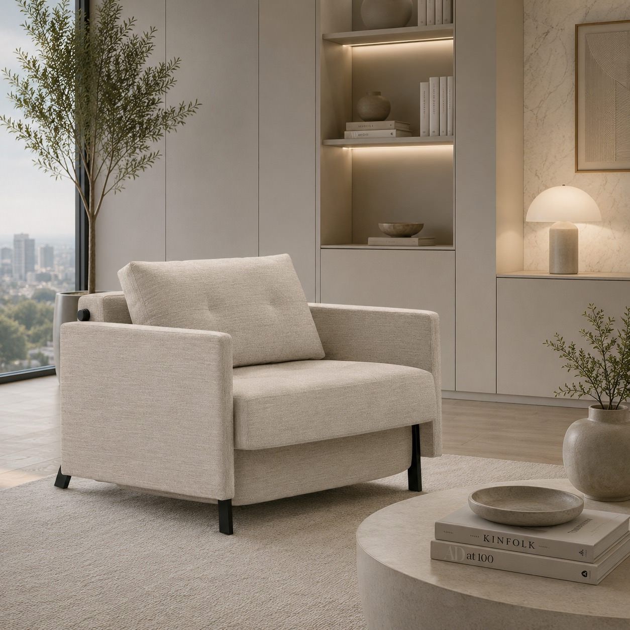 Poltrona letto con braccioli Cubed Arm 90 - 612