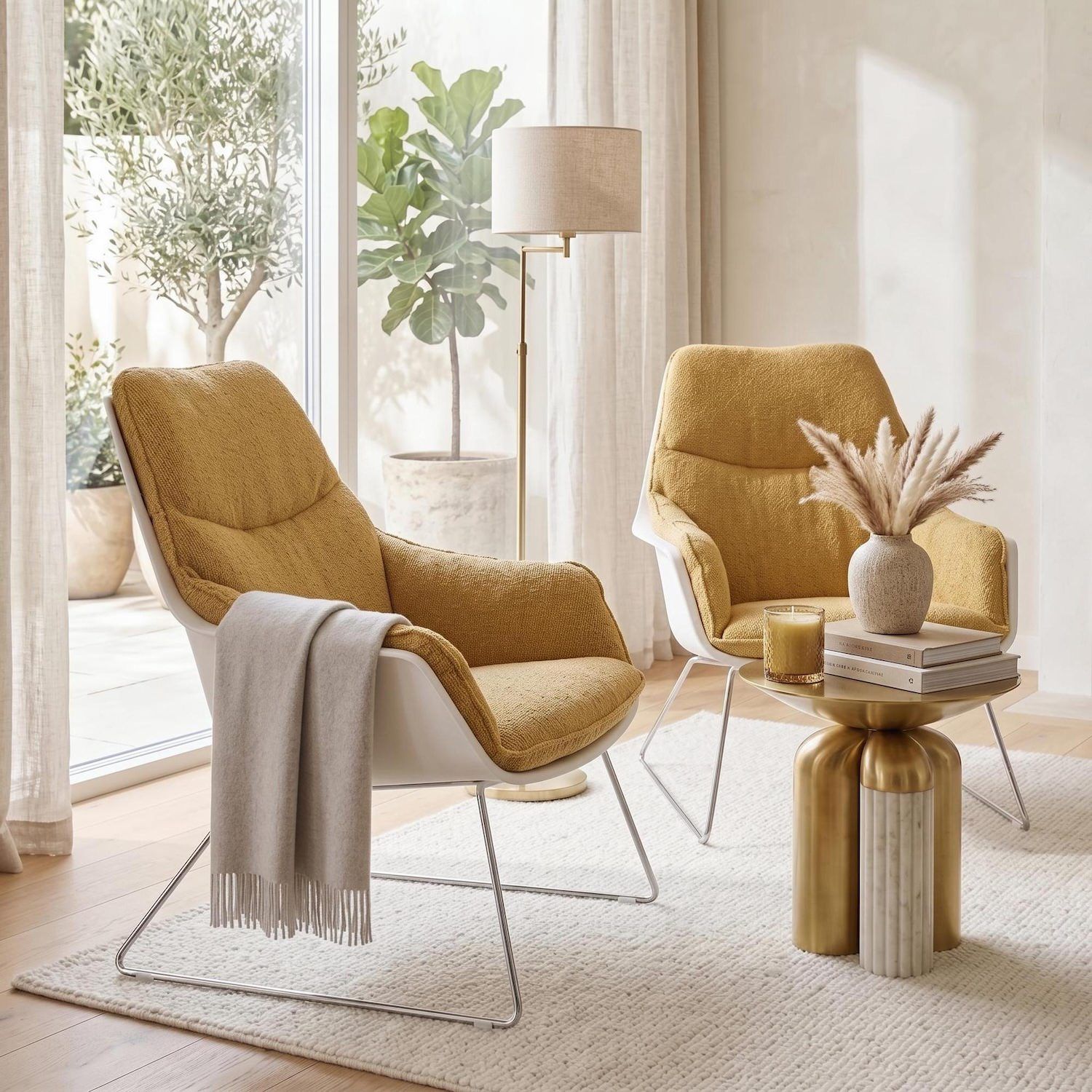 Poltrona in tessuto con cuscini sfoderabili Avela | Design moderno