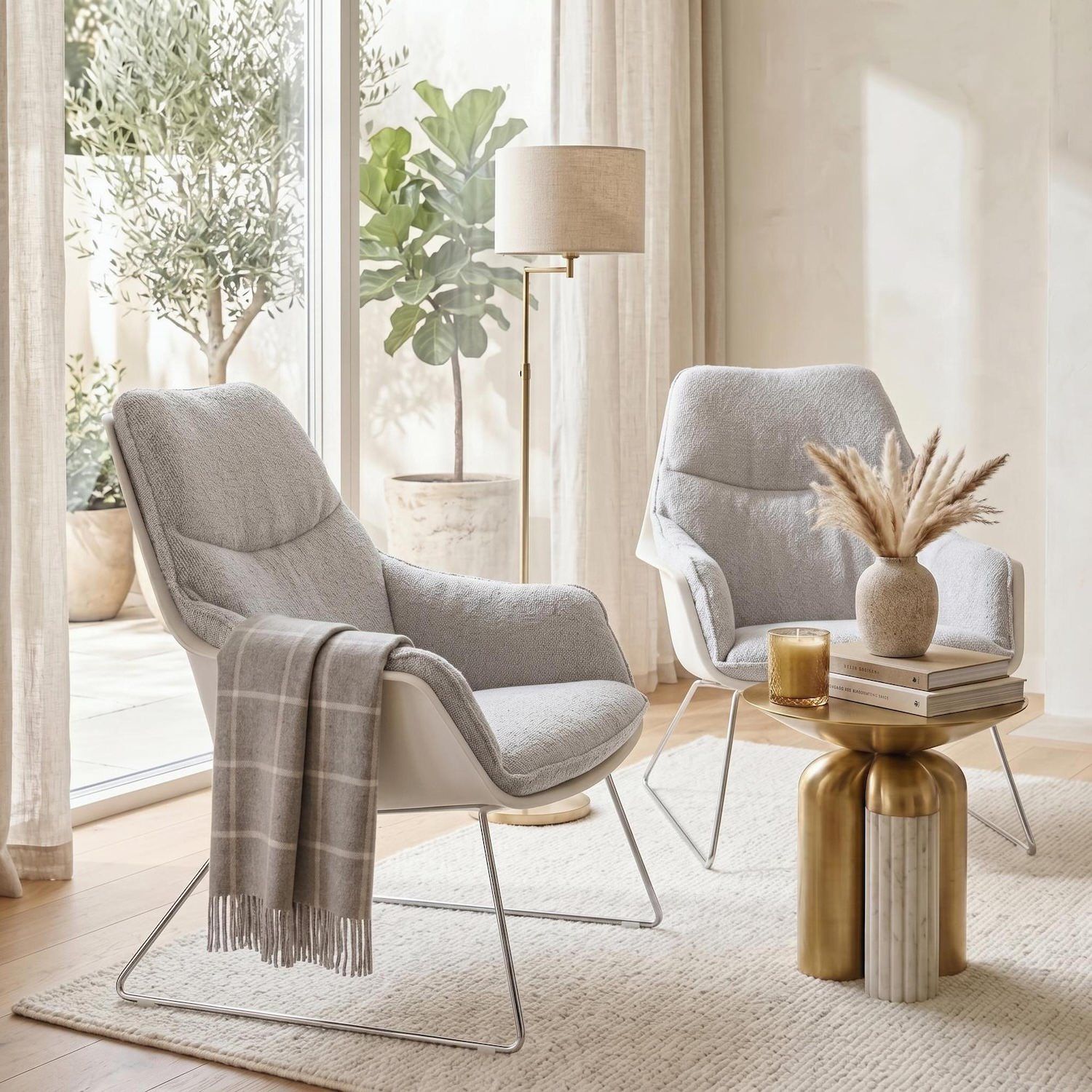 Poltrona in tessuto con cuscini sfoderabili Avela | Design moderno