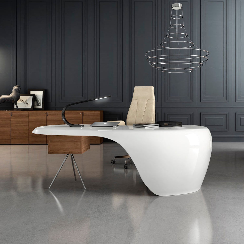 Vetra | Scrivania con cassettiera Made in Italy - Bianco