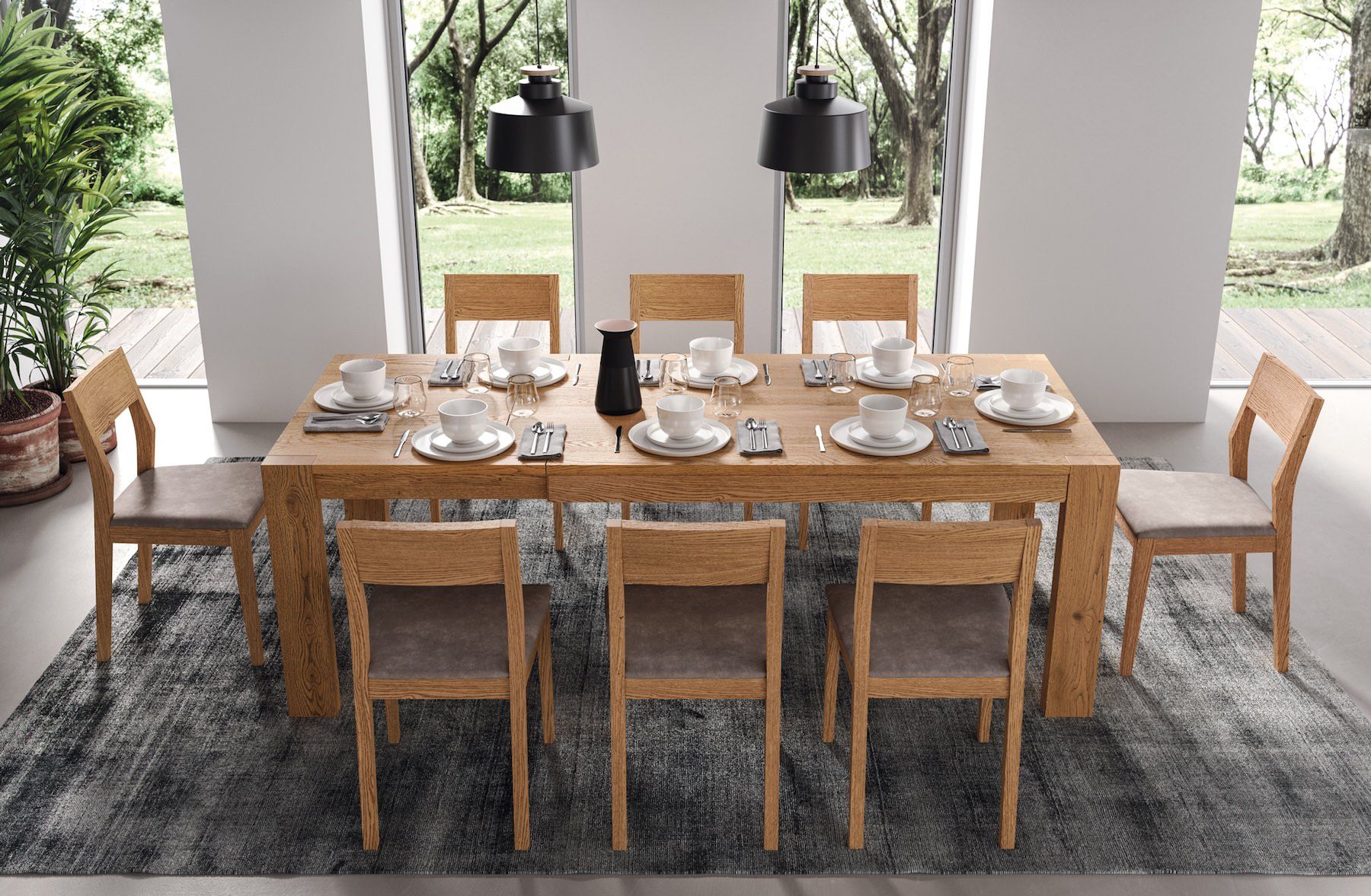 Coppia sedie da cucina in legno massello Eldan