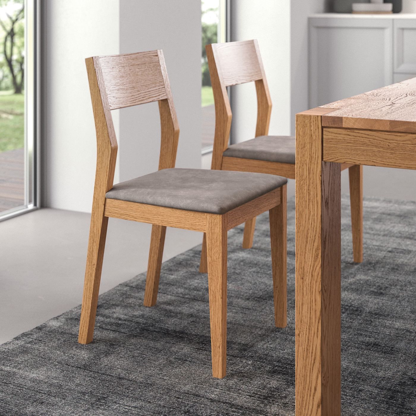 Coppia sedie da cucina in legno massello Eldan