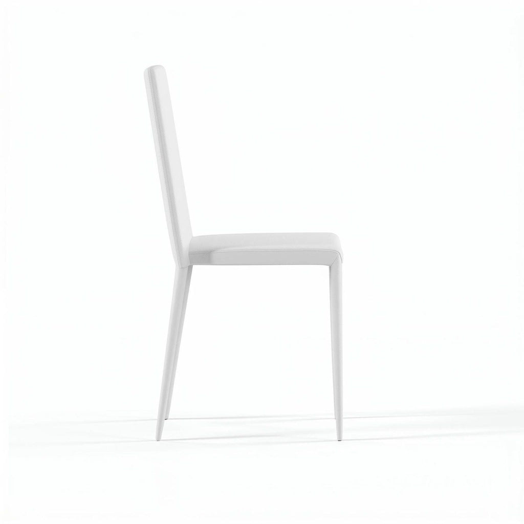Set 4 sedie sala da pranzo Eloria | Imbottite e impilabili | Bianco