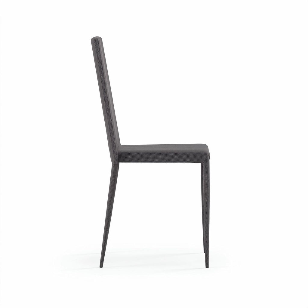 Set 4 sedie sala da pranzo Eloria | Imbottite e impilabili | Grigio scuro