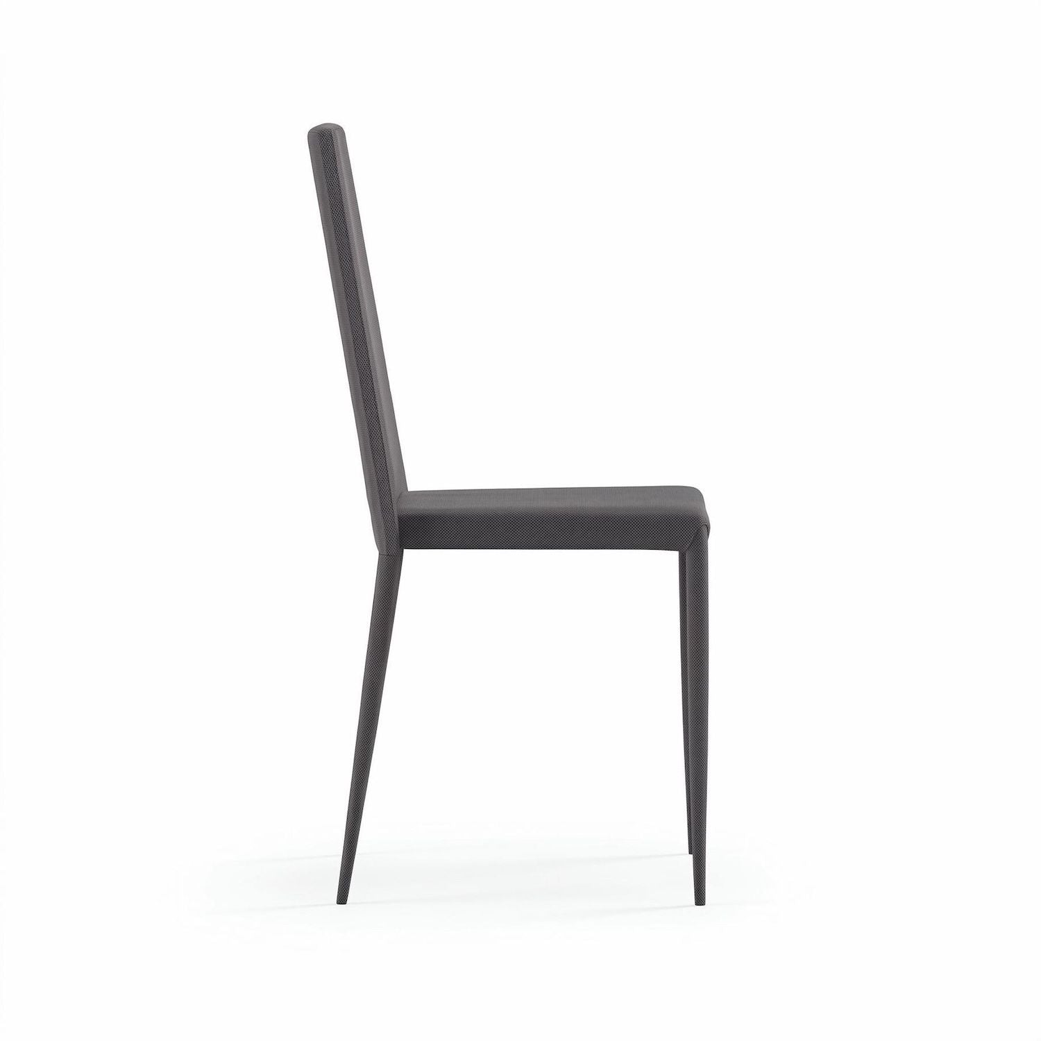 Set 4 sedie sala da pranzo Eloria | Imbottite e impilabili | Grigio scuro