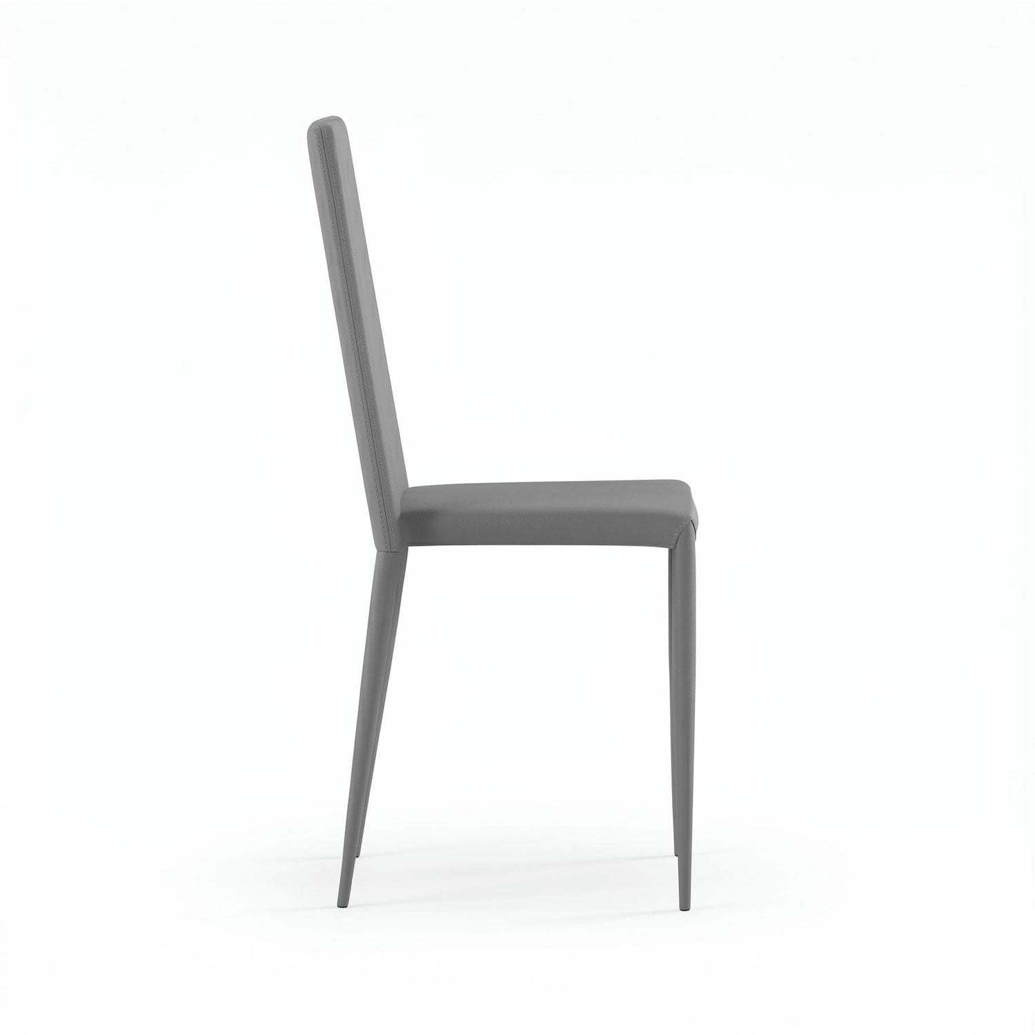Set 4 sedie sala da pranzo Eloria | Imbottite e impilabili | Grigio chiaro