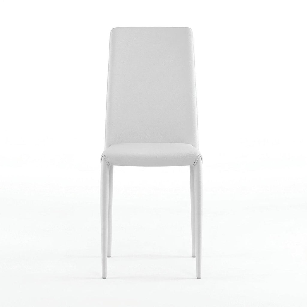 Set 4 sedie sala da pranzo Eloria | Imbottite e impilabili | Bianco